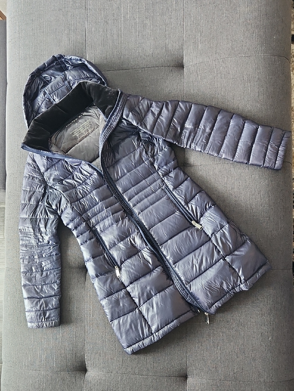 Womens' Lightweight Hooded Puffer Jacket - Navy